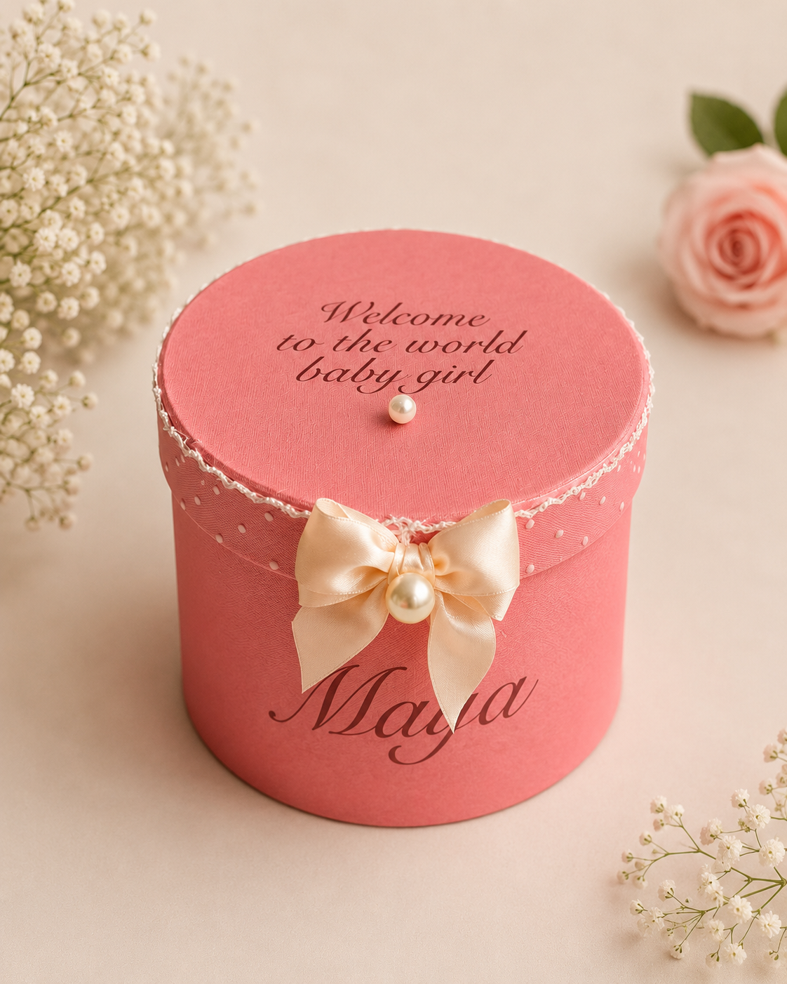 🎀 Personalised Baby Girl Keepsake Gift Box