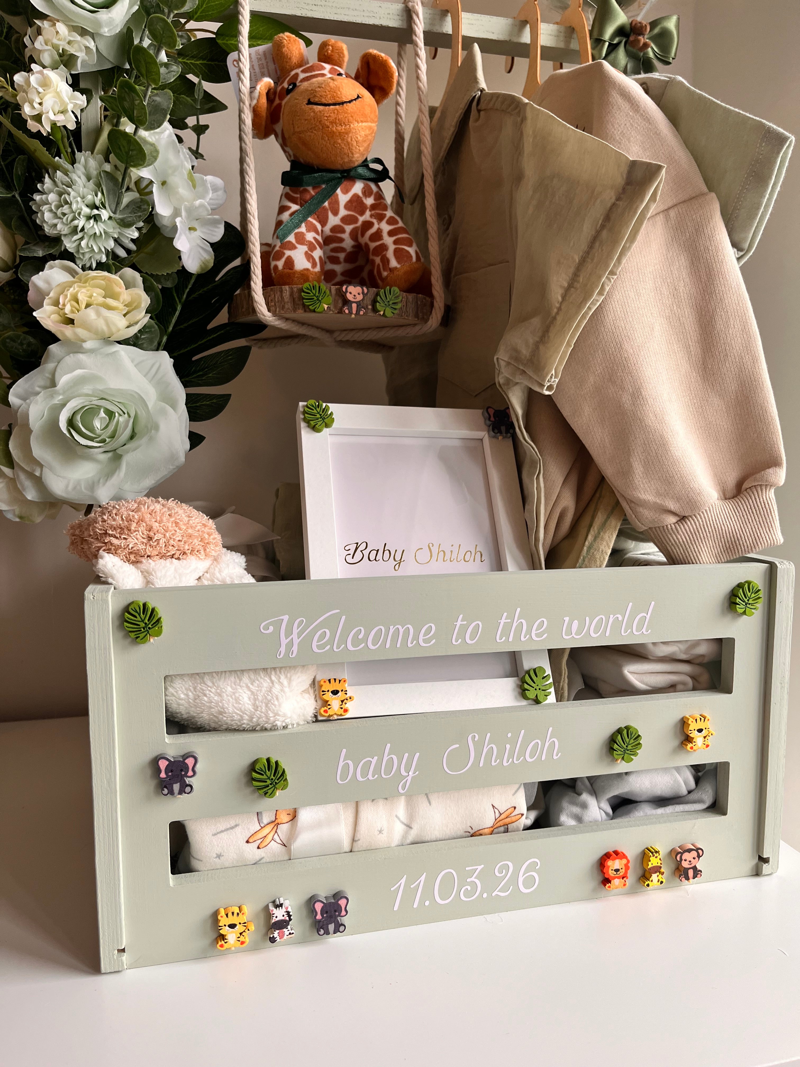 Deluxe Full Baby Hamper Sage Green